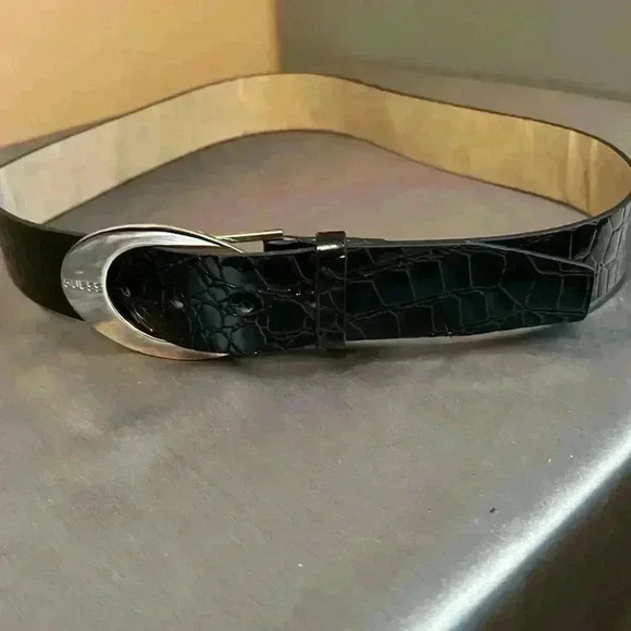 Guess Black Embossed  Belt - Picture 9 of 14